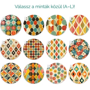 Fa poháralátét szett  választható retro mintákkal - otthon & életmód - konyhafelszerelés, tálalás - tálalás - tányér- és poháralátét - Meska.hu