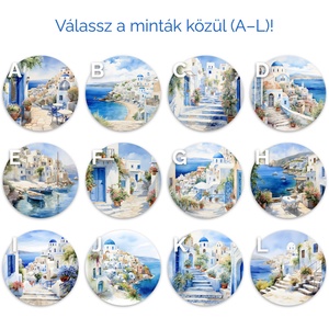 Santorini ihlette poháralátét  többféle design - otthon & életmód - konyhafelszerelés, tálalás - tálalás - tányér- és poháralátét - Meska.hu