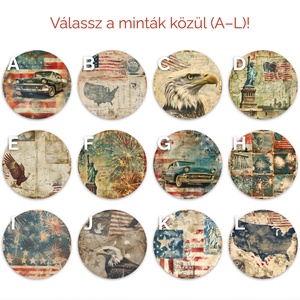 Fa poháralátét szett  választható USA mintákkal - otthon & életmód - konyhafelszerelés, tálalás - tálalás - tányér- és poháralátét - Meska.hu