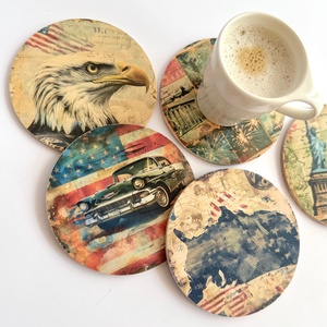 Fa poháralátét USA mintákkal  többféle design - Meska.hu