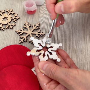 DIY  4 db hópelyhes piros karácsonyfadísz - diy (csináld magad) - egységcsomag - Meska.hu