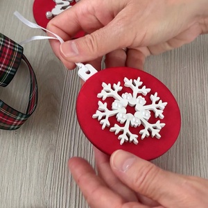 DIY  4 db hópelyhes piros karácsonyfadísz - diy (csináld magad) - egységcsomag - Meska.hu