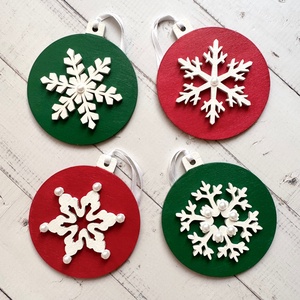 DIY  4 db hópelyhes karácsonyfadísz - diy (csináld magad) - egységcsomag - Meska.hu