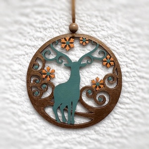 DIY  Szarvas és hópelyhek fa karácsonyfadísz / 2 db (VIDEÓVAL) - diy (csináld magad) - egységcsomag - Meska.hu