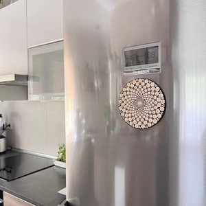 Világos bronz mandala hűtőmágnes  15 cm, kézzel festett egyedi dísz - otthon & életmód - konyhafelszerelés, tálalás - konyhai dekoráció - hűtőmágnes - Meska.hu