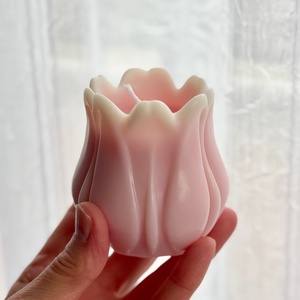 Kézműves szójaviasz tulipán gyertya válogatás (4 db) díszdobozban - Babarózsaszín - otthon & életmód - gyertya, illat, aroma - gyertya - Meska.hu