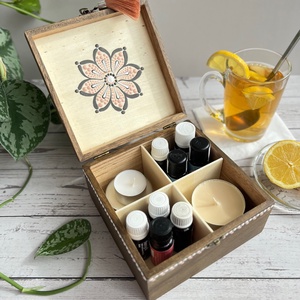 Mandala mintával festett fadoboz - teásdoboz - teafiltertartó - otthon & életmód - tárolás & rendszerezés - doboz - Meska.hu