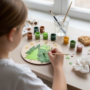 DIY festő szett - Fenyőfás karácsonyi ajtódísz (20 cm) - diy (csináld magad) - egységcsomag - Meska.hu