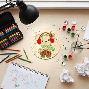 Téli manóruhás kutyus ajtódísz alkotóbox   DIY festőkészlet gyerekeknek - diy (csináld magad) - egységcsomag - Meska.hu