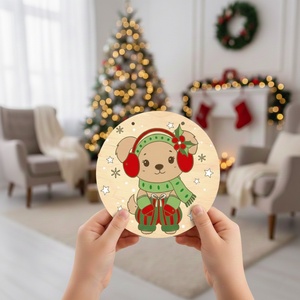 Téli manóruhás kutyus ajtódísz alkotóbox   DIY festőkészlet gyerekeknek - diy (csináld magad) - egységcsomag - Meska.hu