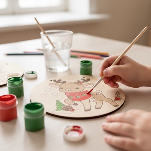 DIY alkotóbox gyerekeknek  Piros pulcsis őzike karácsonyi ajtódísz (20 cm) - diy (csináld magad) - egységcsomag - Meska.hu