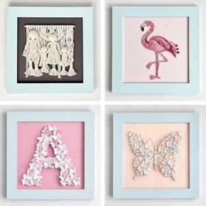 Babakék fa képkeret választható háttérrel � egyedi babaszoba dekoráció - otthon & életmód - dekoráció - kép & falikép - képkeret - Meska.hu