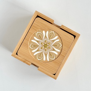 Arany-bézs mandala bambusz poháralátét szett � 6 db - otthon & életmód - konyhafelszerelés, tálalás - tálalás - tányér- és poháralátét - Meska.hu