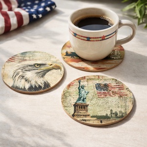 Fa poháralátét USA mintákkal � többféle design - Meska.hu