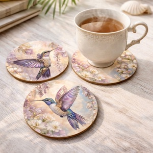 Fa poháralátét kolibri mintákkal � többféle design, Otthon & Életmód, Konyhafelszerelés, tálalás, Tálalás, Tányér- és poháralátét, Decoupage, transzfer és szalvétatechnika, MESKA