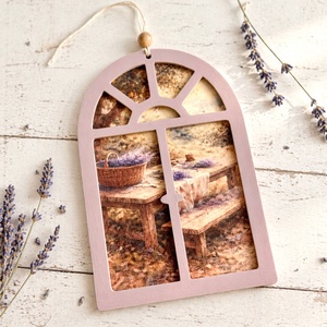 Levendulás falidísz kétoldalas képkerettel, 4 variációval - Meska.hu