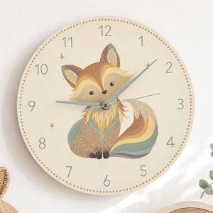 Kézzel festett rókás falióra gyerekszobába � 30 cm - Meska.hu