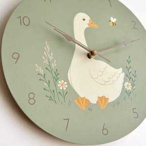 Libás falióra gyerekszobába � kézzel festett, zsályazöld, 30 cm - otthon & életmód - dekoráció - fali és függő dekoráció - falióra & óra - Meska.hu