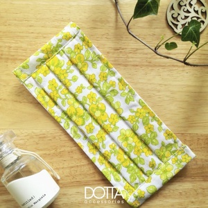 Sárga virágos maszk - 2 rétegű - mintás női gyerek arcmaszk - tiszta pamut  - Meska.hu