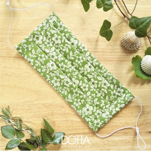 Virágos maszk - 2 rétegű - zöld arcmaszk - tiszta pamut  - Meska.hu