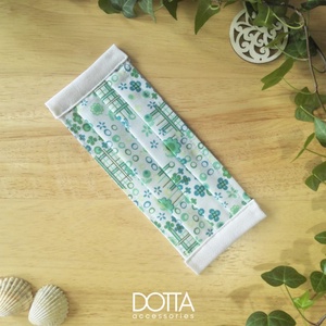 Virágos zöld maszk - 2 rétegű - zöld női arcmaszk - tiszta pamut  - női - női - Meska.hu