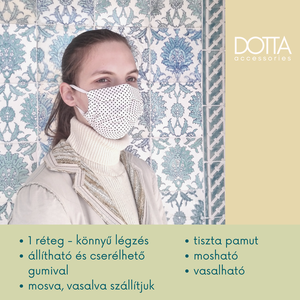 Könnyű maszk - 1 rétegű - természetes anyagú elegáns pamut len - vasalható arcmaszk - női - női - Meska.hu