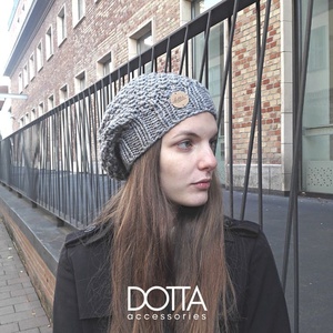 Trendi slouchy - szürke Kincső sapka - bő fazonú téli sapka - vastag meleg gyapjús fonal - beanie sapi - Meska.hu