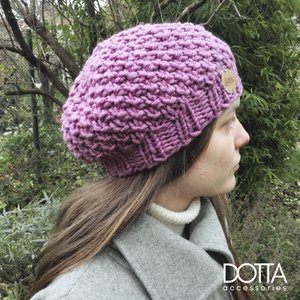 Kincső sapka és sál szett - meleg téli gyapjú fonal - pink ciklámen színben - ruha & divat - sál, sapka, kendő - sapka & sál szett - Meska.hu