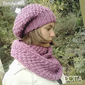 Gyapjús kötött szett női sapka sállal - vastag meleg téli fonalból - Rendelésre - Meska.hu