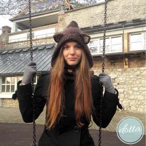 Rókasapka -  kötött balaklava sapi - állatos füles sapka sál szett - vastag meleg téli gyapjús fonal - ruha & divat - sál, sapka, kendő - sapka & sál szett - Meska.hu
