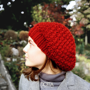 Kincső kötött sapka - téli meleg vastag női  beanie slouchy sapi - bordó - gyapjús fonalból, Karácsony, Mikulás, Mikulás jelmez, Kötés, MESKA
