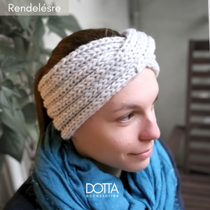 Turbán fejpánt - puha meleg gyapjú fonalból kötve - téli fülmelegítő nőknek, Ruha & Divat, Sál, Sapka, Kendő, Fejpánt, Kötés, MESKA