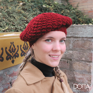 Kincső kötött sapka - téli meleg vastag női  beanie slouchy sapi - bordó - gyapjús fonalból - ruha & divat - sál, sapka, kendő - sapka - Meska.hu