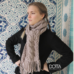Dotta kötött téli sál - csavart mintás meleg gyapjú sál - rojtos női kézi kötésű sál, Ruha & Divat, Sál, Sapka, Kendő, Sál, Kötés, MESKA