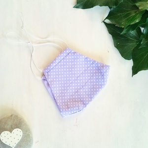 Lila pöttyös maszk - 100% pamut szájmaszk, Ruha & Divat, Maszk, Arcmaszk, Női, Varrás, MESKA