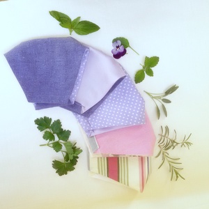 Lila és pettyes maszk - 2 rétegű szájmaszk - 100% pamut arcmaszk - ruha & divat - maszk, arcmaszk - női - Meska.hu