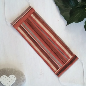 Csíkos maszk - 2 rétegű szájmaszk - 100% pamut vászon arcmaszk - Meska.hu