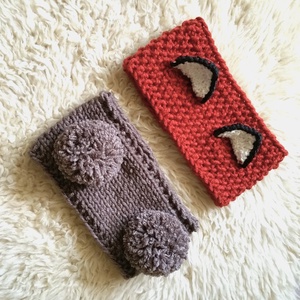 Róka szett - fejpánt és kézmelegítő - füles állatos fülmelegítő - vastag puha meleg gyapjús fonalból - ruha & divat - sál, sapka, kendő - fejpánt - Meska.hu