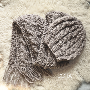 Dotta kötött női szett - sapka sál kézmelegítő sötétkék színben - vastag meleg puha - gyapjús fonalból kézzel kötve - ruha & divat - sál, sapka, kendő - sapka & sál szett - Meska.hu