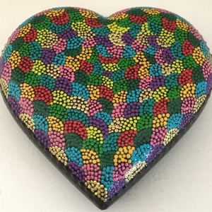 Színes szív alakú mandala festés - otthon & életmód - dekoráció - Meska.hu