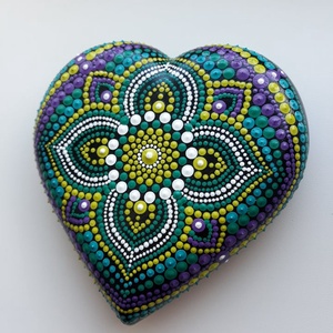 Tavaszi szív mandala festés - Meska.hu