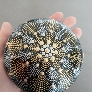 Karácsonyi ezüst-arany színű pontozott mandala - karácsony - karácsonyi lakásdekoráció - Meska.hu