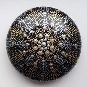 Karácsonyi ezüst-arany színű pontozott mandala - karácsony - karácsonyi lakásdekoráció - Meska.hu