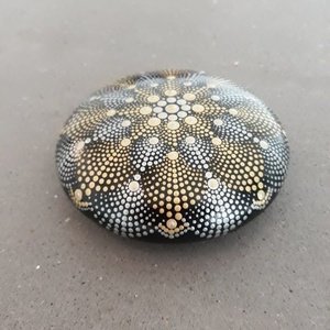 Karácsonyi ezüst-arany színű pontozott mandala - Meska.hu