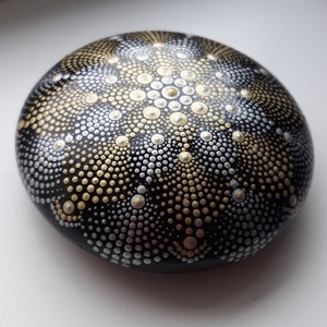 Karácsonyi ezüst-arany színű pontozott mandala - karácsony - karácsonyi lakásdekoráció - Meska.hu