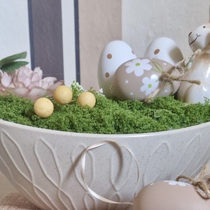 Húsvéti asztaldísz nyuszival � pasztell tavaszi dekoráció, kézzel készített húsvéti lakásdekor, Ünnepi díszek, dekorációk, Húsvéti díszek és dekorációk, Húsvéti asztaldíszek, Virágkötés, Mindenmás, MESKA