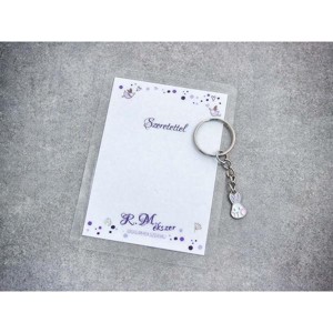 Szeretettel színes nyuszi medálos kulcstartó, Táska & Tok, Kulcstartó & Táskadísz, Kulcstartó, , MESKA