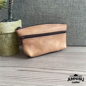 Koptatott barna kettő cipzáras kulcstartó B9010 - táska & tok - kulcstartó & táskadísz - kulcstartó - Meska.hu