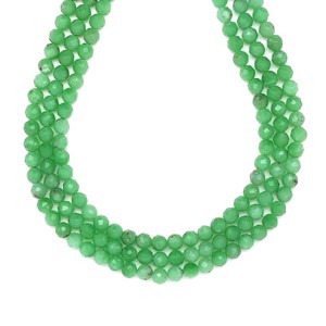 Üveg fazettált zöld golyó 4-5mm ékszerkészítő alapanyag (füzér), Kellékek & szerszámok, Ásvány alapanyag, Ásványfüzér, , MESKA