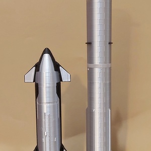 SpaceX Starship Heavy 3d model. Fejlesztett design, csillogó acél hatású megjelenés, Művészet, Makett, modell, Mindenmás, MESKA